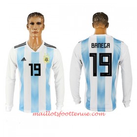 Maillot/Tenue Argentine Banega 19 Domicile Coupe du monde 2018 Manche Longue